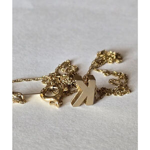 Necklace MIDAS 10k gold letter K charm pendant